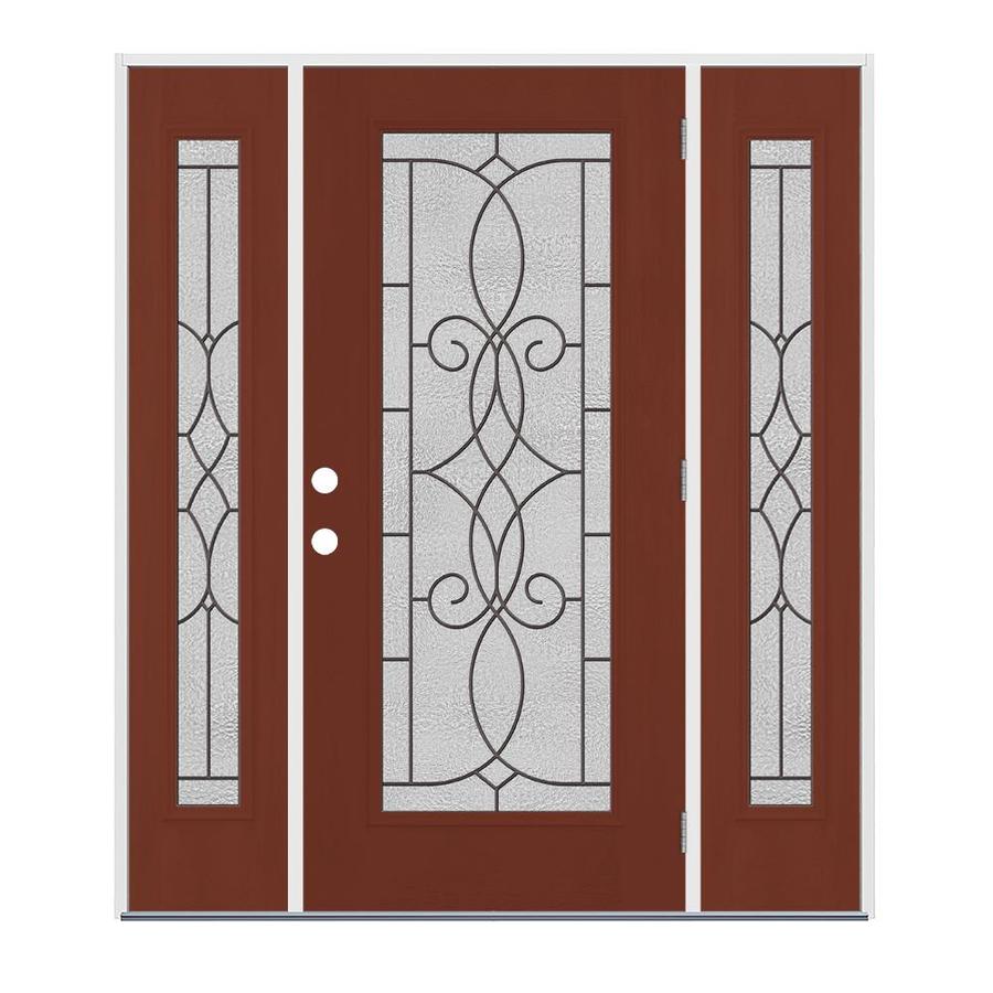 Jeld Wen Full Lite Decorative Glass Left Hand Outswing Black