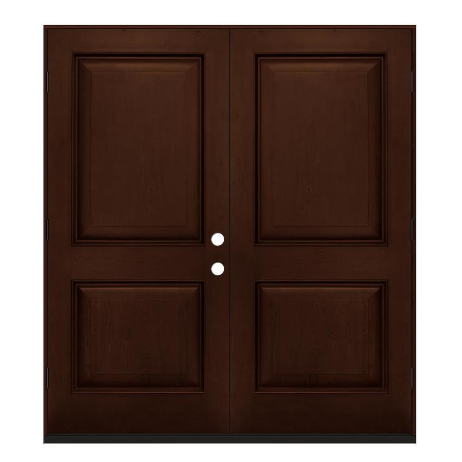 JELDWEN RightHand Outswing Antique Caramel Stained Fiberglass Prehung