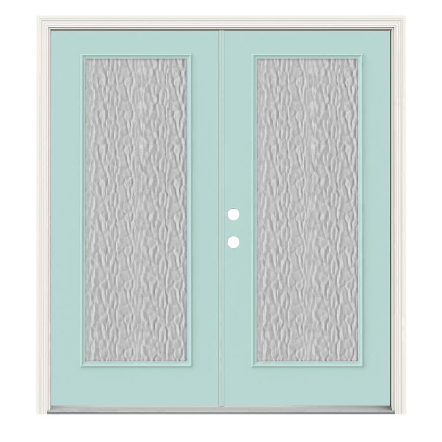 Jeld Wen Full Lite Privacy Glass Right Hand Inswing Caribbean Blue