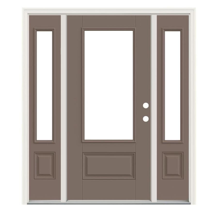 JELDWEN 64in x 80in Fiberglass 3/4 Lite LeftHand Inswing Pottery