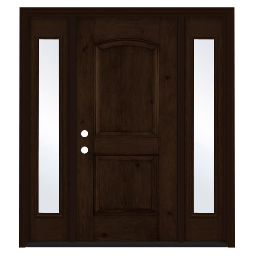 Jeld Wen Right Hand Inswing Espresso Stained Fiberglass Prehung Jeld Wen Right Hand Inswing Espresso Stained Fiberglass Prehung Entry Door With Sidelights And Insulating Core Common 64 In X 80 Actual 65 563