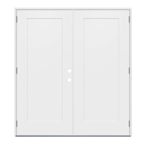 JELDWEN 72in x 80in Steel RightHand Outswing Modern White Painted