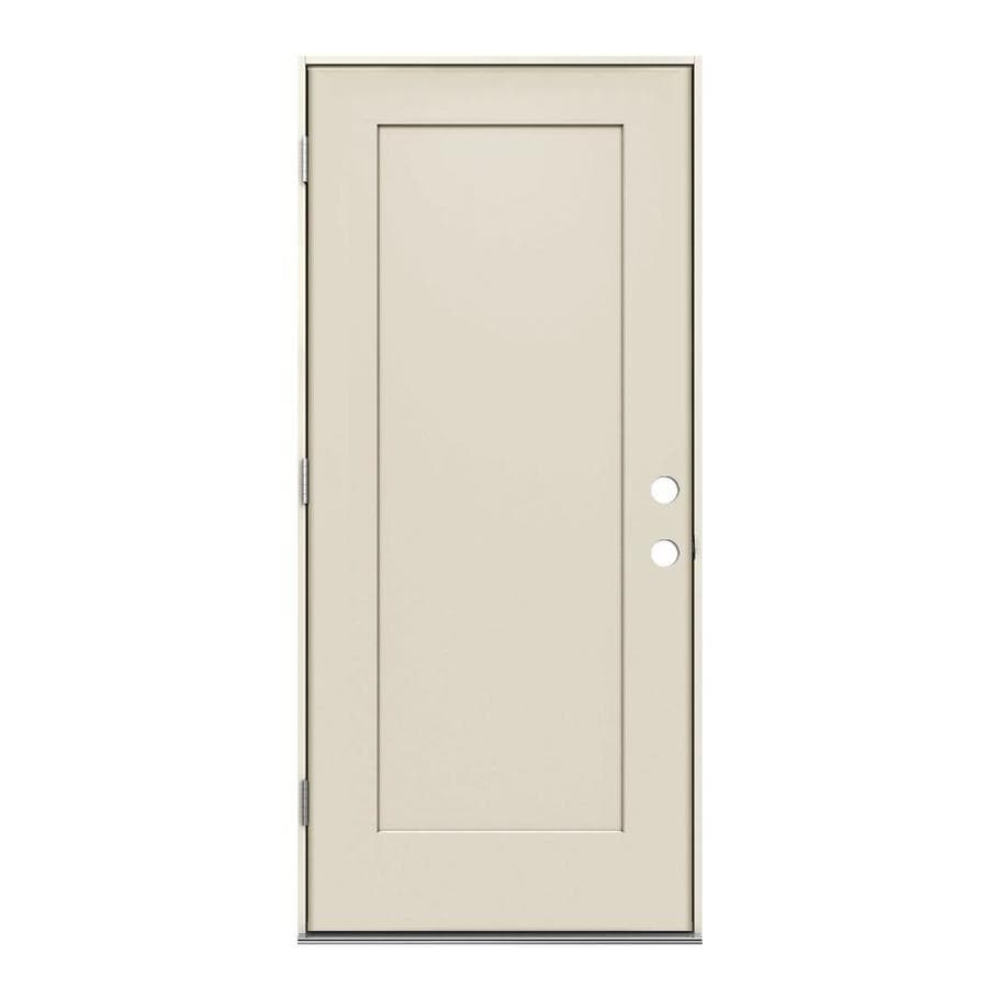 JELD-WEN Right-Hand Outswing Primed Steel Prehung Entry Door with ...