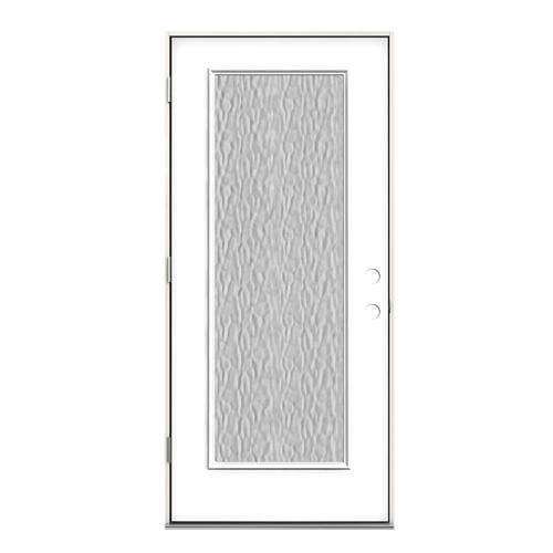 JELDWEN 36in x 80in Steel Full Lite RightHand Outswing Modern White