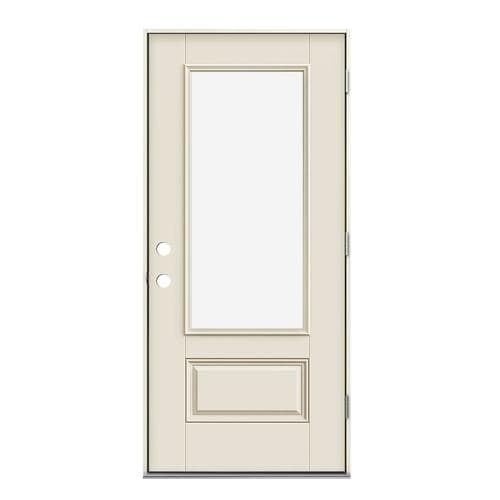 JELDWEN 36in x 80in 3/4 Lite Clear Glass LeftHand Outswing Primed