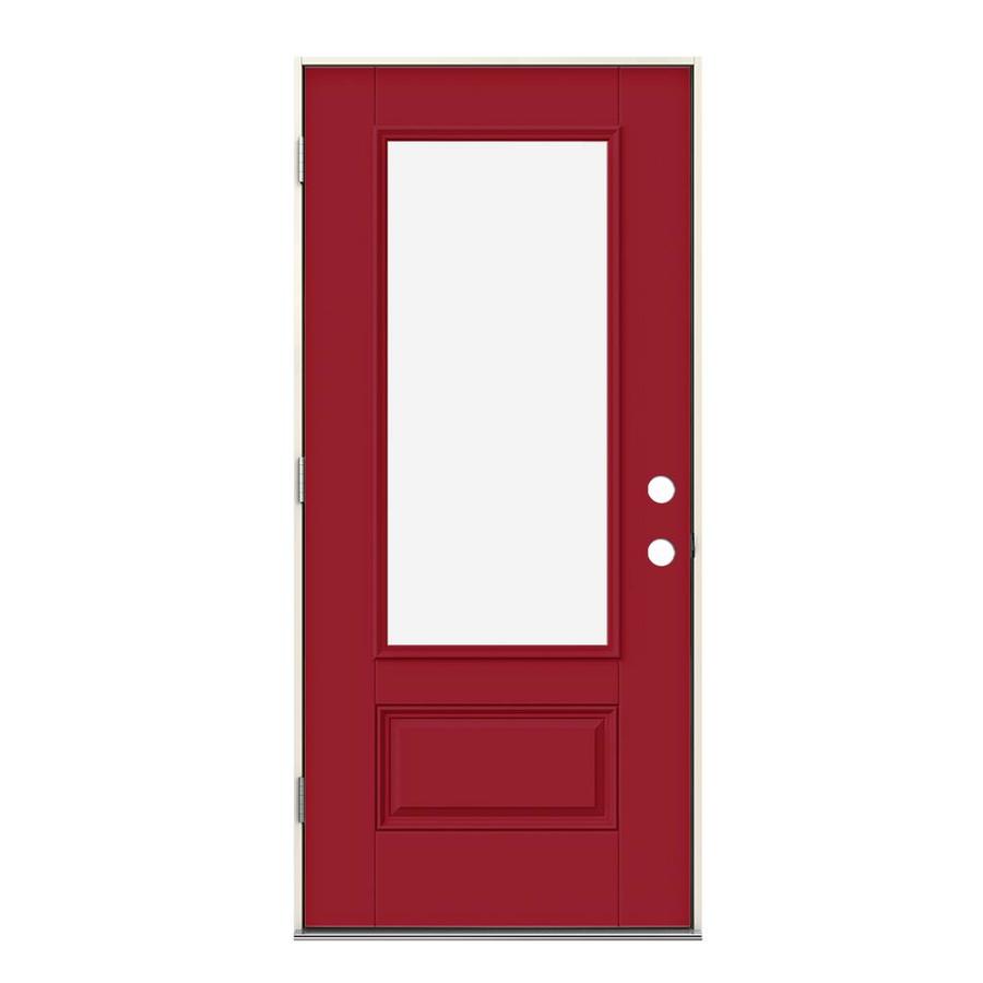 Jeld Wen 3 4 Lite Clear Glass Right Hand Outswing Roma Red Painted