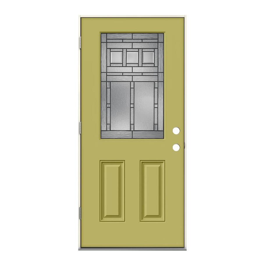 Jeld Wen Craftsman Half Lite Decorative Glass Right Hand Outswing