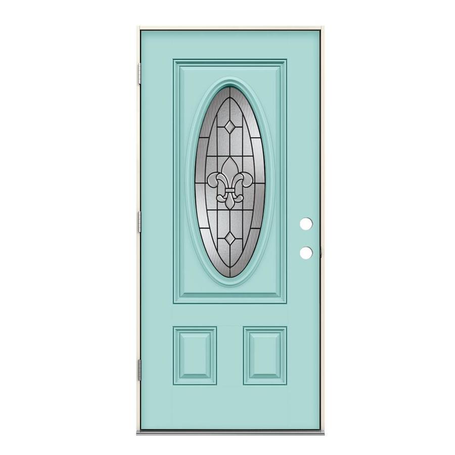 JELDWEN Nola Oval Lite Decorative Glass RightHand Outswing Caribbean