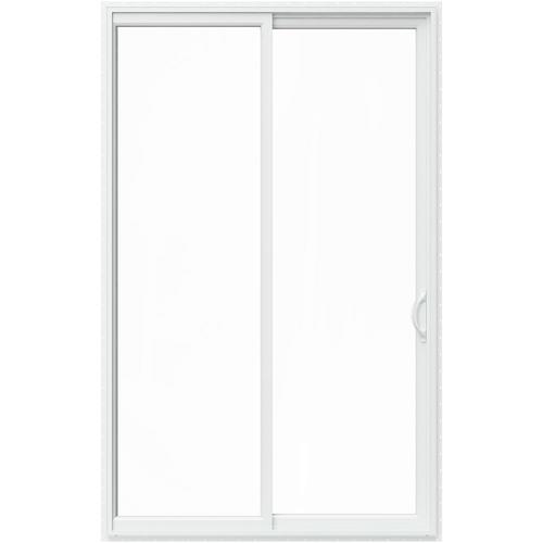 JELDWEN V2500 96in x 80in Clear Glass White Vinyl Righthand