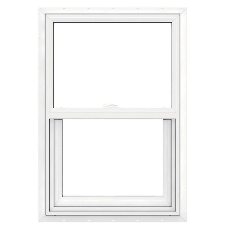 JELD-WEN Premium Atlantic Vinyl Vinyl New Construction White Impact ...