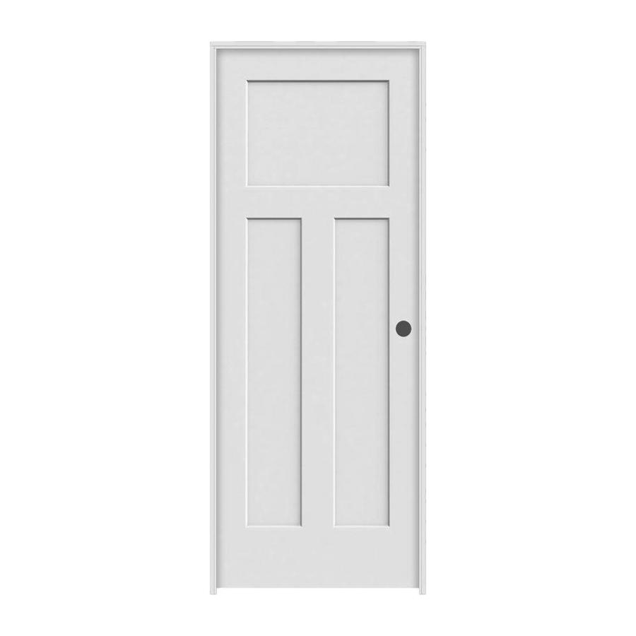 JELD-WEN Interior 30-in x 80-in Primed 3-Panel Craftsman Hollow Core ...