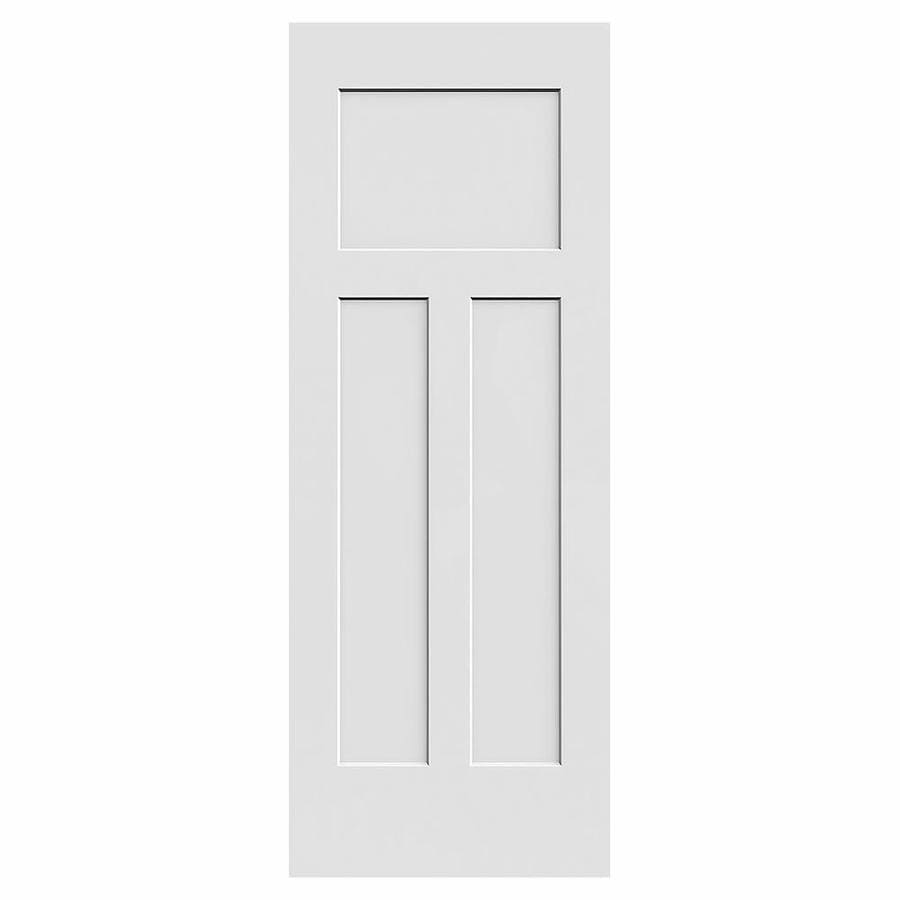 JELD-WEN Interior Primed 3-Panel Craftsman Hollow Core Molded Composite ...