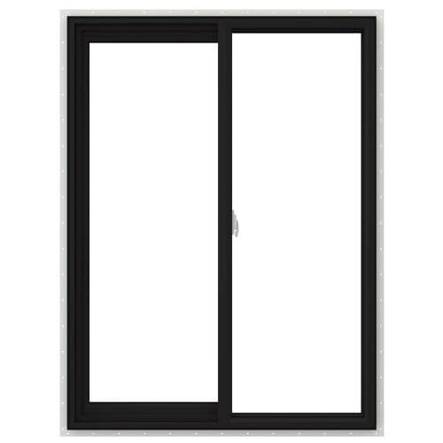 Jeld-wen V-2500 Left-operable Vinyl New Construction Black Sliding 