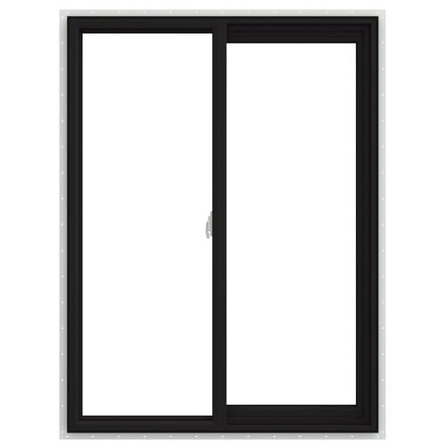 JELD-WEN V-2500 Right-operable Vinyl New Construction Black Sliding ...