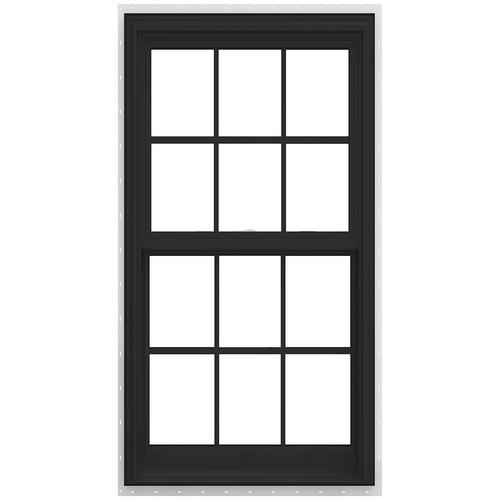 JELDWEN V2500 Vinyl New Construction Bronze Double Hung Window (Rough Opening 30in x 54in