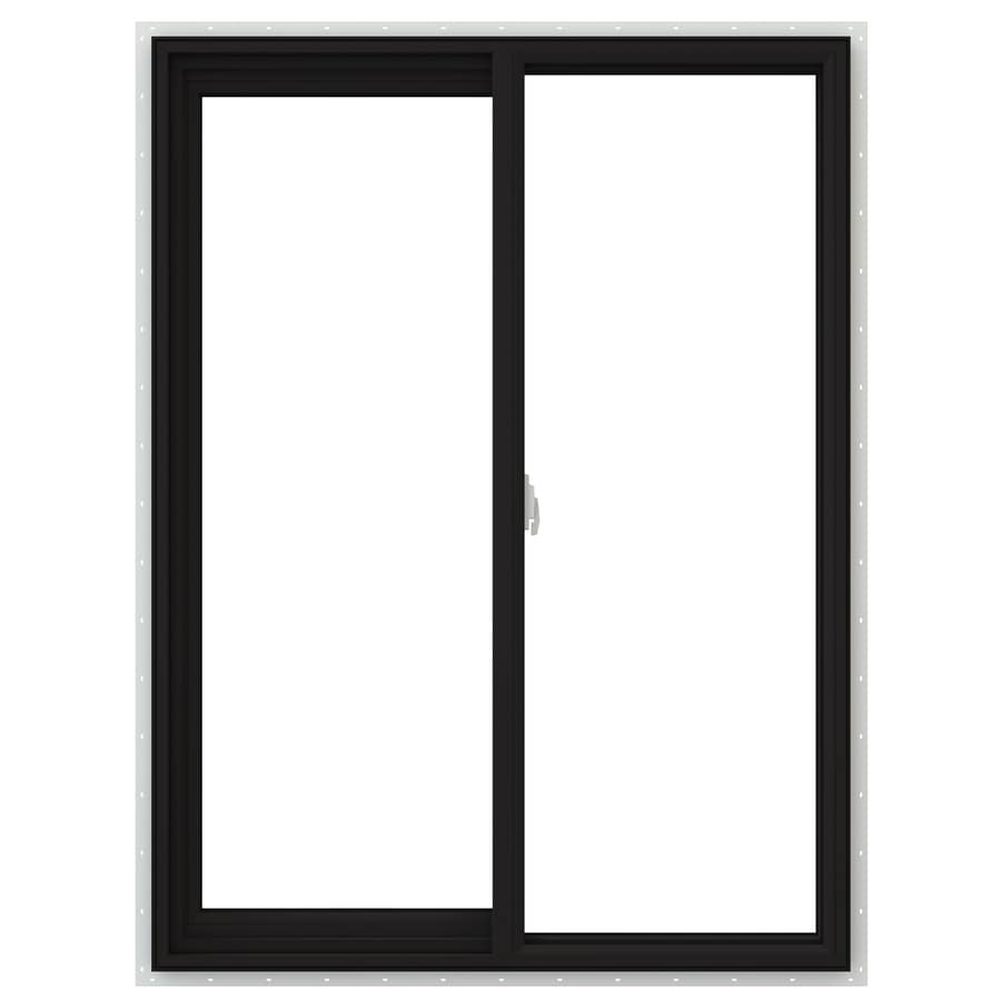 JELD-WEN V-2500 Left-Operable Vinyl New Construction Black Sliding ...