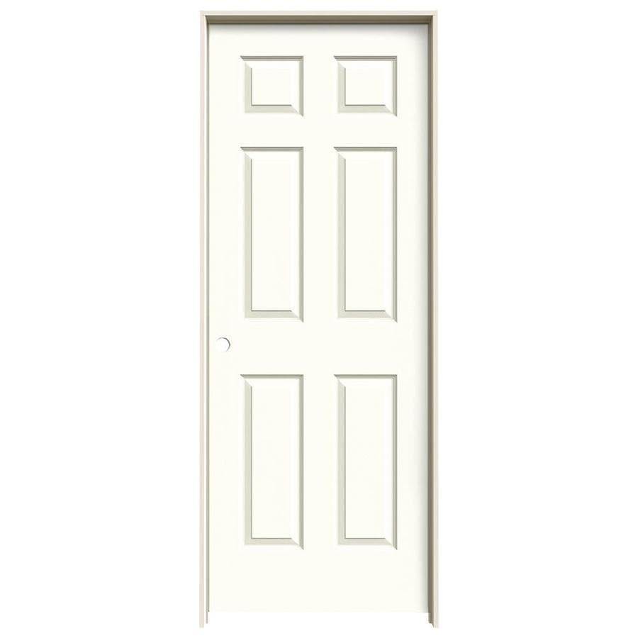 JELD-WEN Colonist Moonglow 6-Panel Hollow Core Molded Composite Pre-Hung Door (Common: 28-in x 80-in; Actual: 29.5625-in x 81.6875-in)