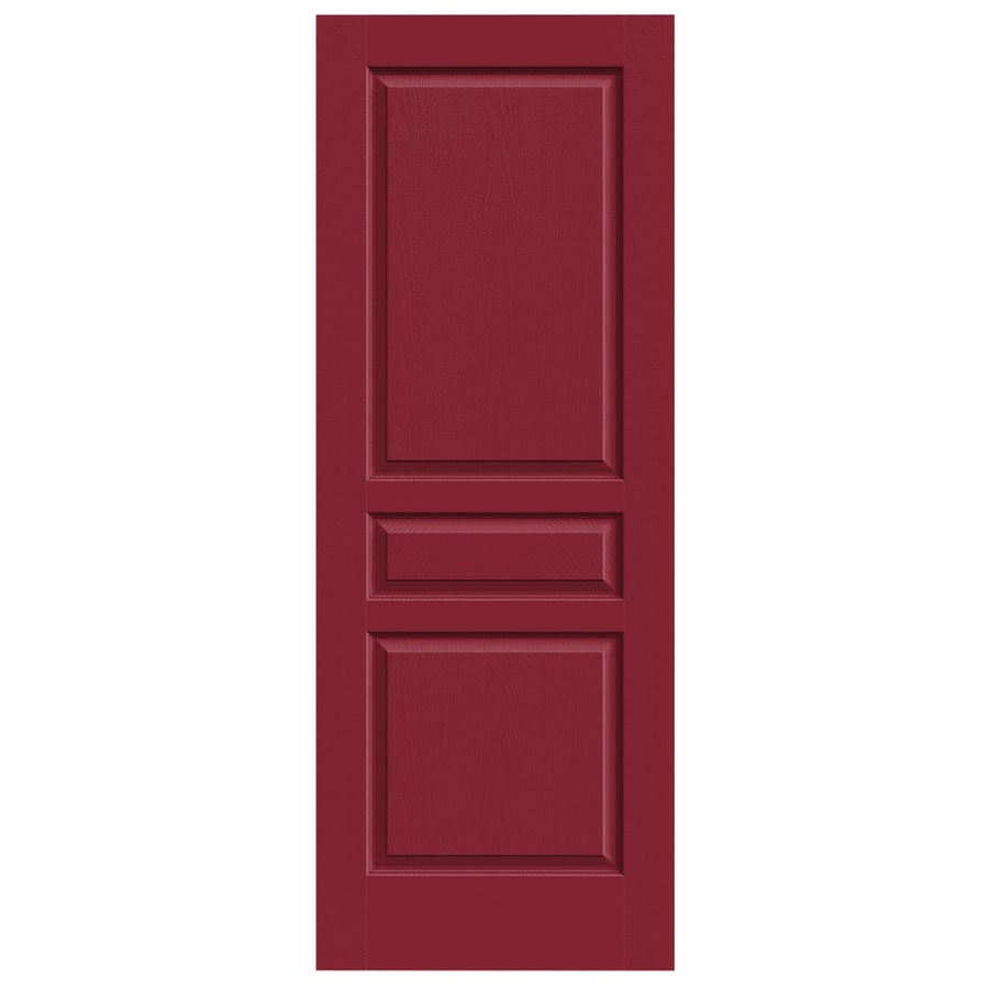 Jeld Wen Avalon Barn Red 3 Panel Square Solid Core Molded Jeld Wen Avalon Barn Red 3 Panel Square Solid Core Molded Composite Slab Door