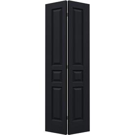 Bifold Door Black Sliding Closet Doors At Lowes Jeld Wen Avalon Midnight 3 Panel Square Molded Composite Bifold Door Hardware Included