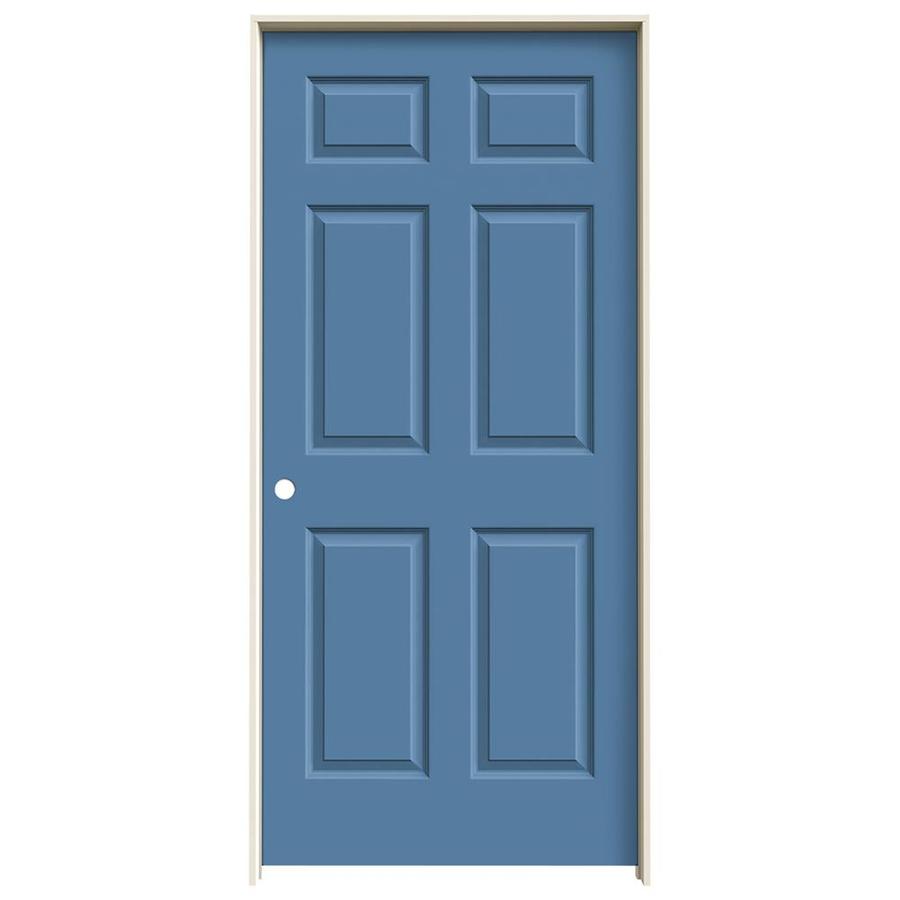 Jeld Wen Colonist Blue Heron 6 Panel Solid Core Molded Composite