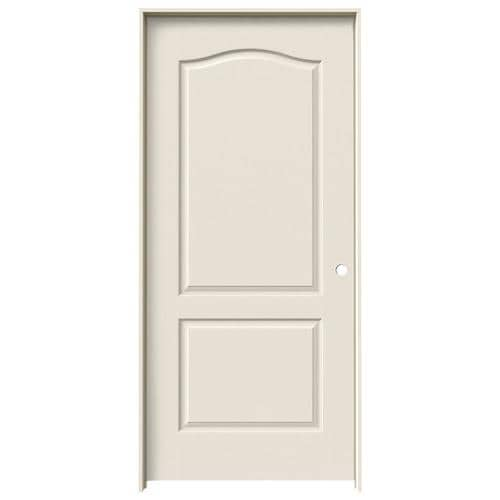 JELD-WEN Camden 36-in X 80-in Primed 2-Panel Arch Top Solid Core Primed ...