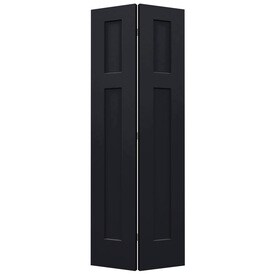 Bifold Door Black Sliding Closet Doors At Lowes Jeld Wen Midnight 3 Panel Craftsman Molded Composite Bifold Door Hardware Included Common