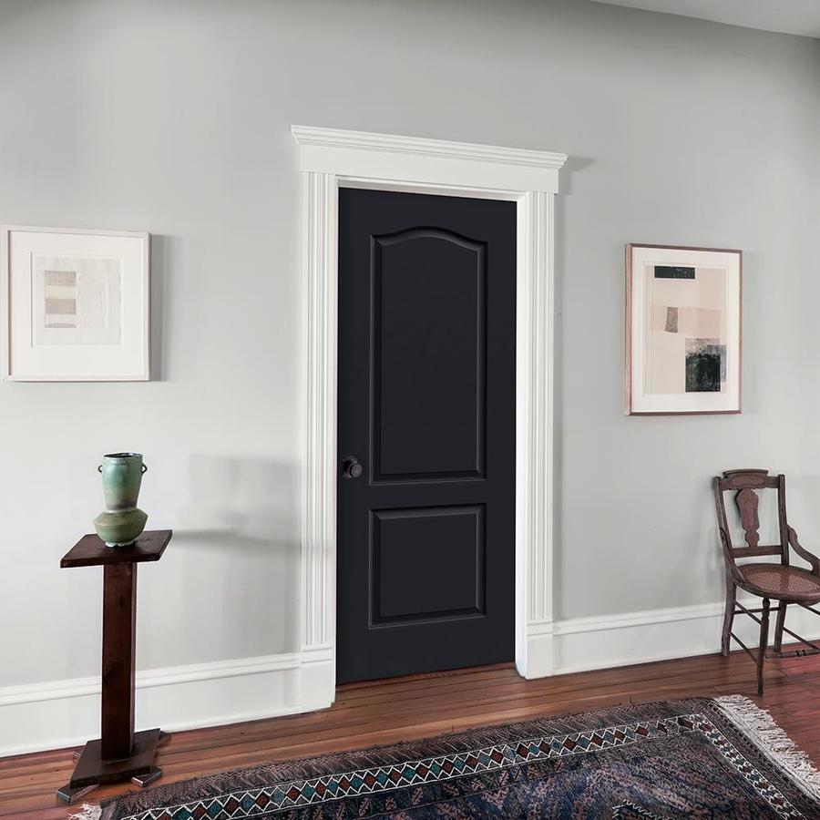 JELD-WEN Princeton Midnight 2-Panel Arch Top Solid Core Molded ...