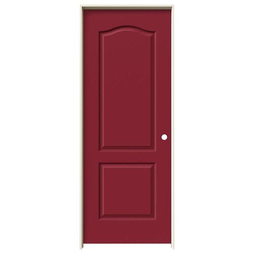 JELD-WEN Princeton 30-in x 80-in Barn Red 2-Panel Arch Top ...