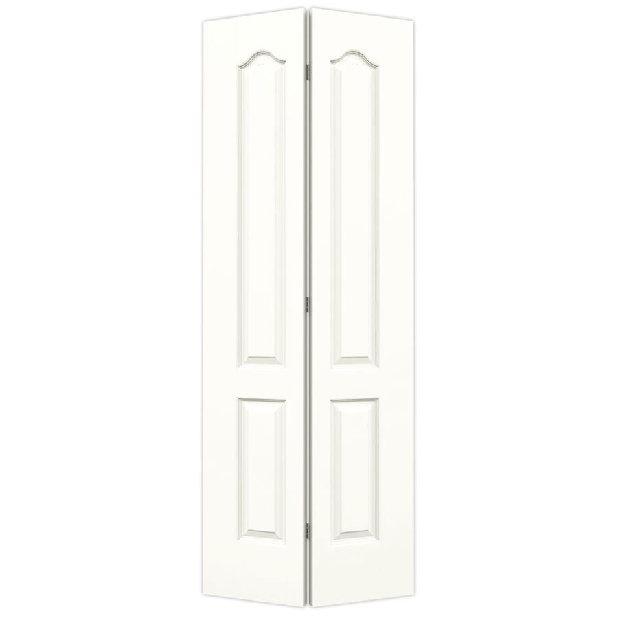 JELD-WEN Princeton Snow Storm 2-Panel Arch Top Molded Composite Bifold Door Hardware Included (Common: 30-in x 80-in; Actual: 30-in x 79-in)