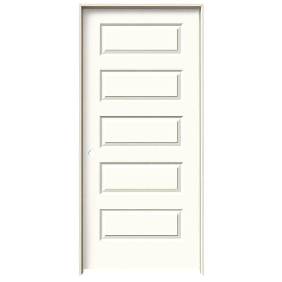 Rockport White 5 Panel Equal Solid Core Molded Composite Pre Hung Door Common 36 In X 80 In Actual 37 5625 In X 81 6875 In
