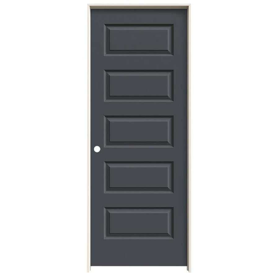 JELD-WEN Rockport Slate 5-Panel Equal Solid Core Molded Composite Pre-Hung Door (Common: 24-in x 80-in; Actual: 25.5625-in x 81.6875-in)