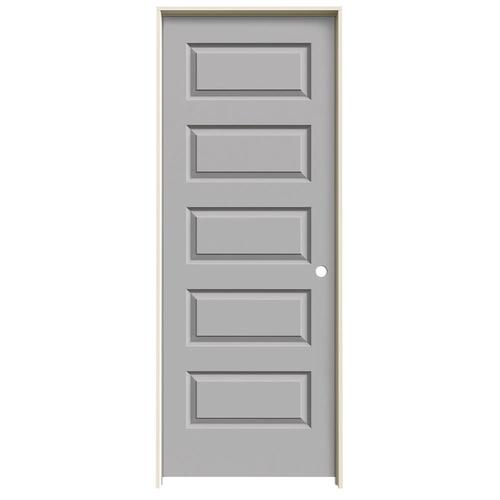 JELD-WEN Rockport Driftwood 5-Panel Equal Hollow Core Molded Composite Pre-Hung Door (Common: 32 ...