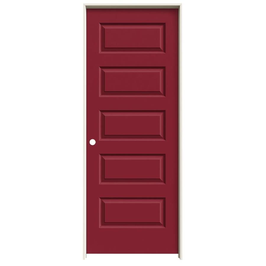 Jeld Wen Rockport Barn Red 5 Panel Equal Hollow Core Molded