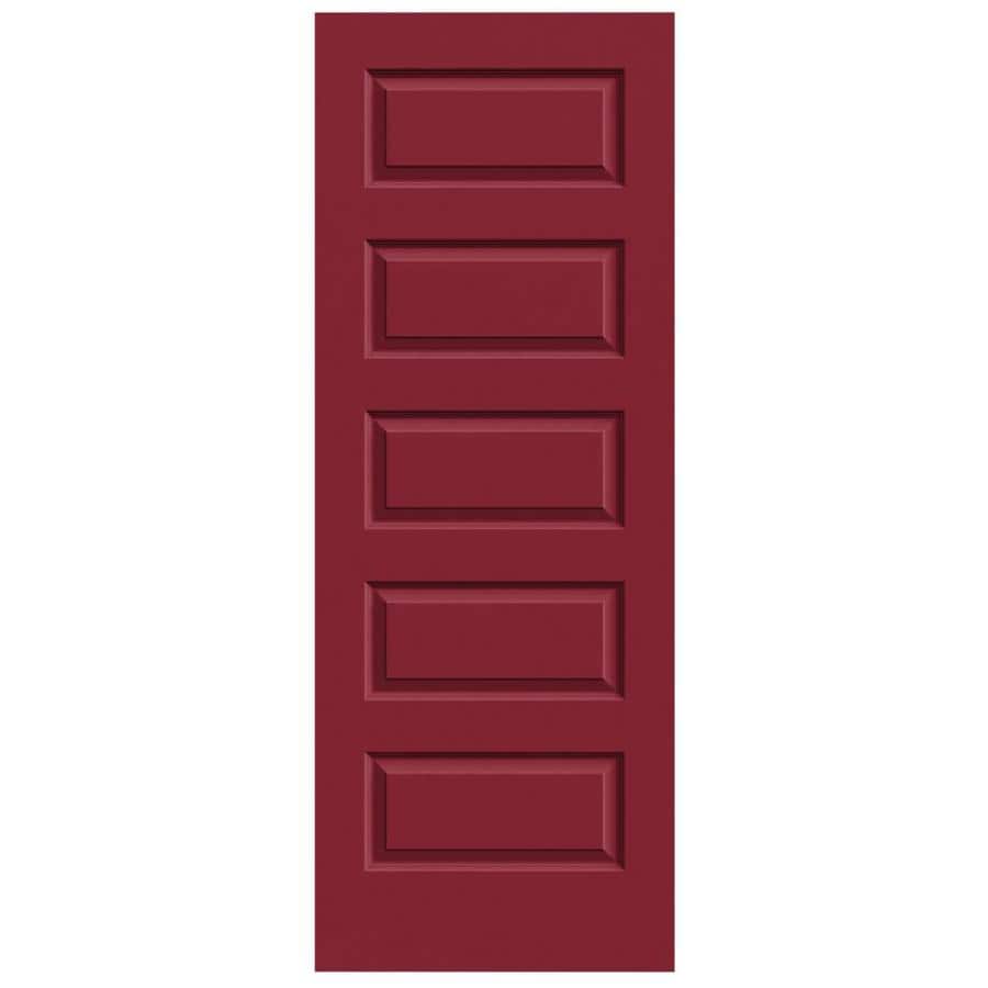Jeld Wen Rockport Barn Red 5 Panel Equal Solid Core Molded