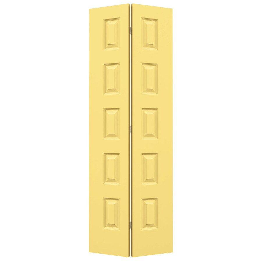 JELD-WEN Rockport Marigold 5-Panel Equal Molded Composite Bifold Door Hardware Included (Common: 24-in x 80-in; Actual: 24-in x 79-in)