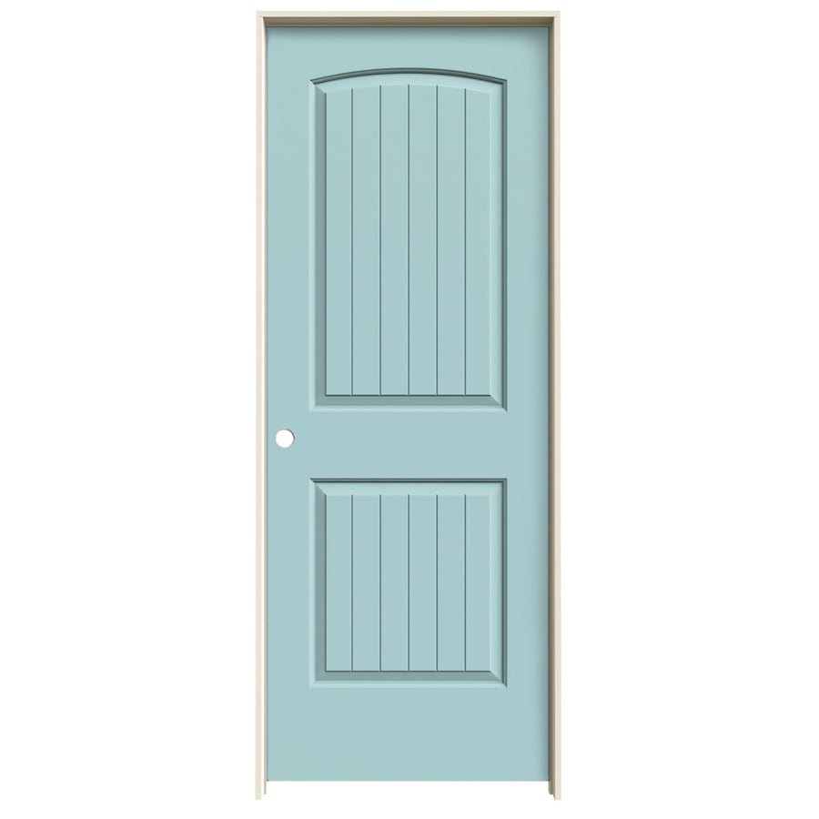 Jeld Wen Santa Fe Sea Mist 2 Panel Round Top Plank Hollow Core
