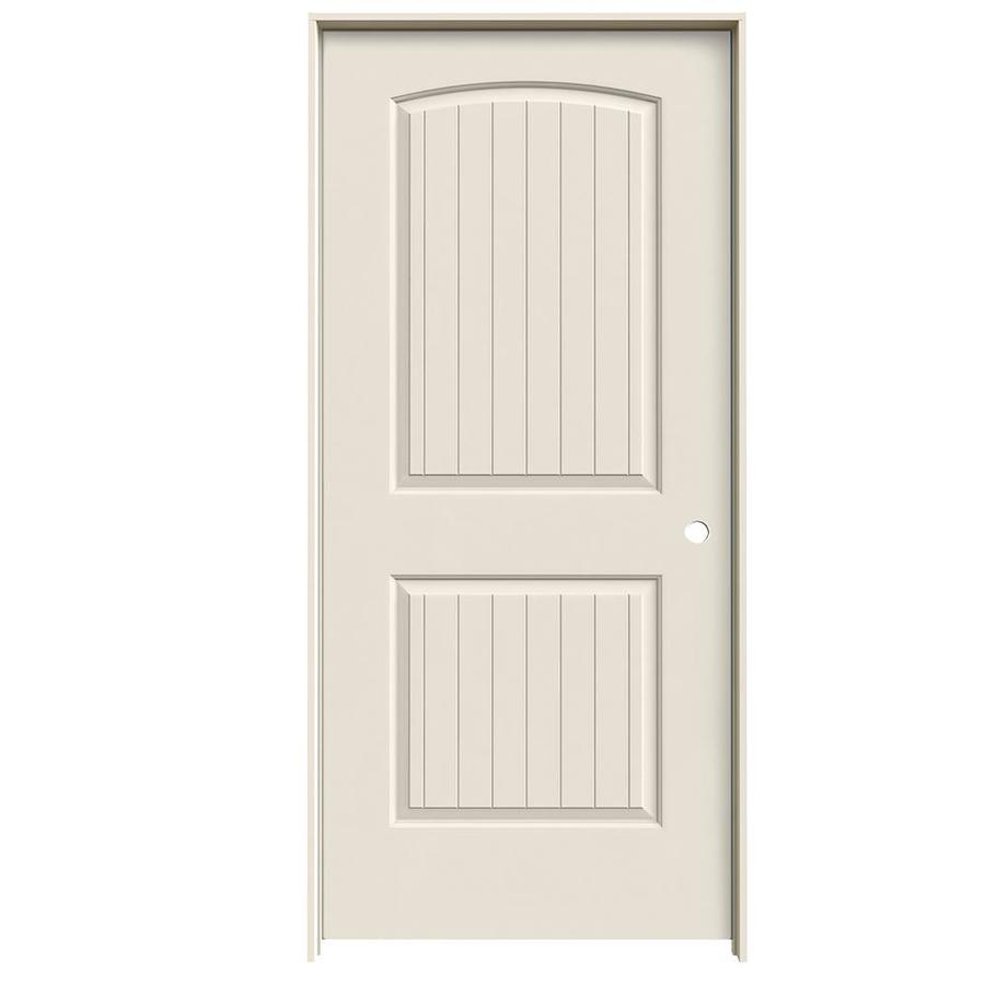 Jeld Wen Santa Fe Primed 2 Panel Round Top Plank Solid Core Molded