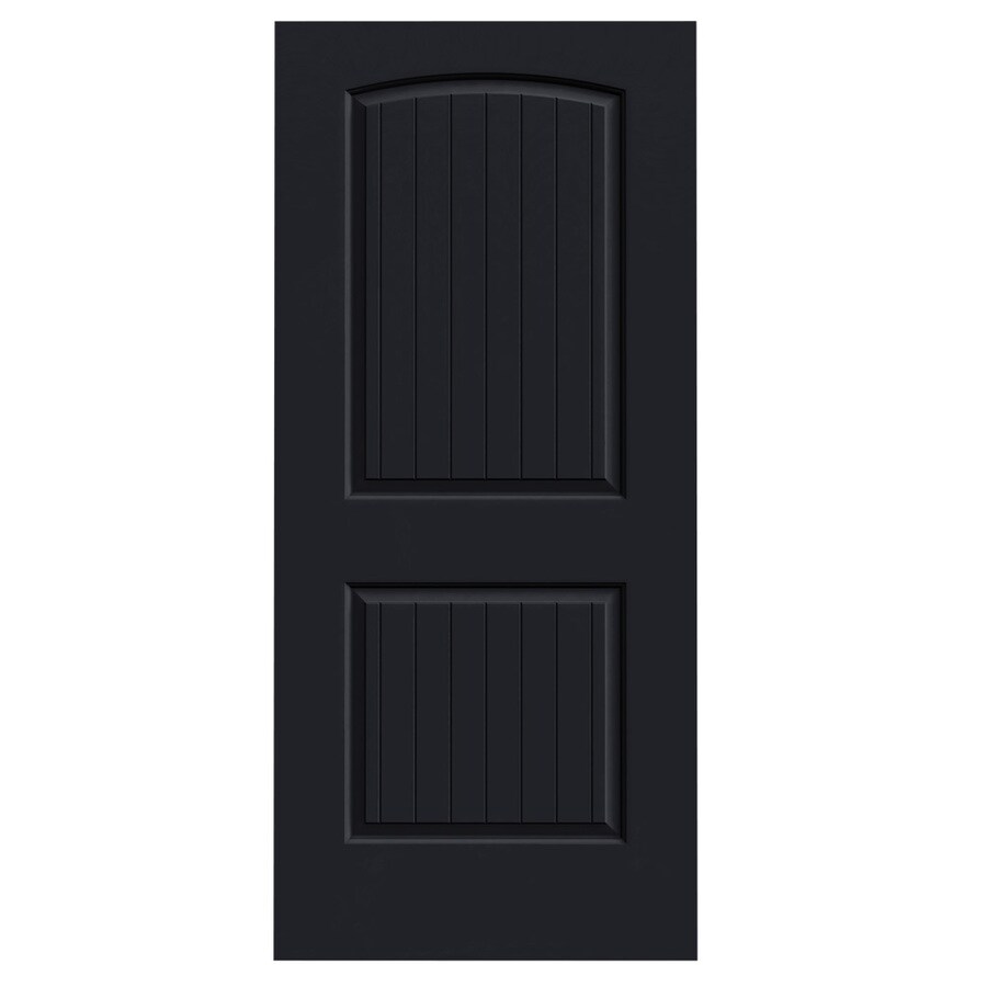 Jeld Wen Santa Fe Midnight 2 Panel Round Top Plank Solid Core Molded Composite Slab Door Common