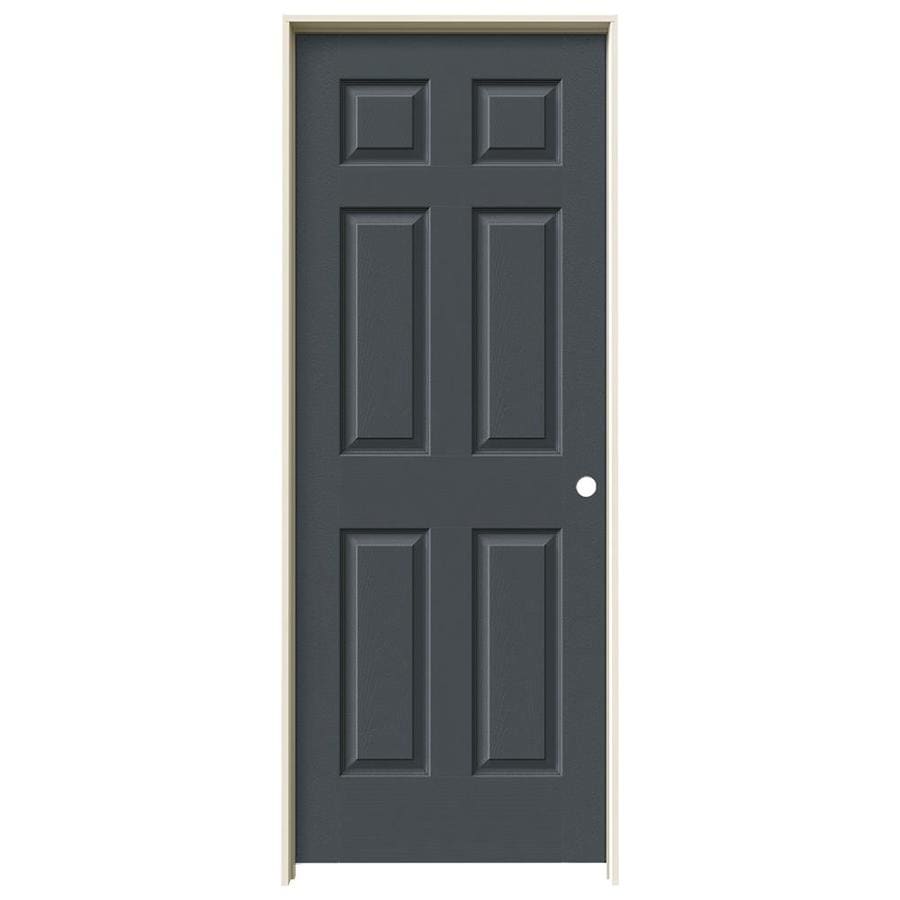 Jeld Wen Colonist Slate 6 Panel Hollow Core Mirrored Glass Molded