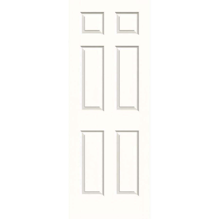 JELD-WEN Colonist Snow Storm 6-Panel Hollow Core Mirrored Glass Molded Composite Slab Door (Common: 28-in x 80-in; Actual: 28-in x 80-in)