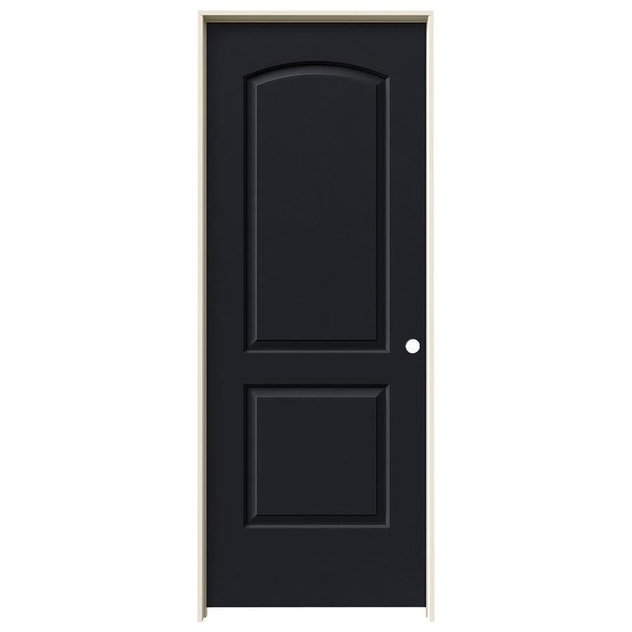 JELD-WEN Continental Midnight 2-Panel Round Top Solid Core Molded Composite Pre-Hung Door (Common: 24-in x 80-in; Actual: 25.5625-in x 81.6875-in)