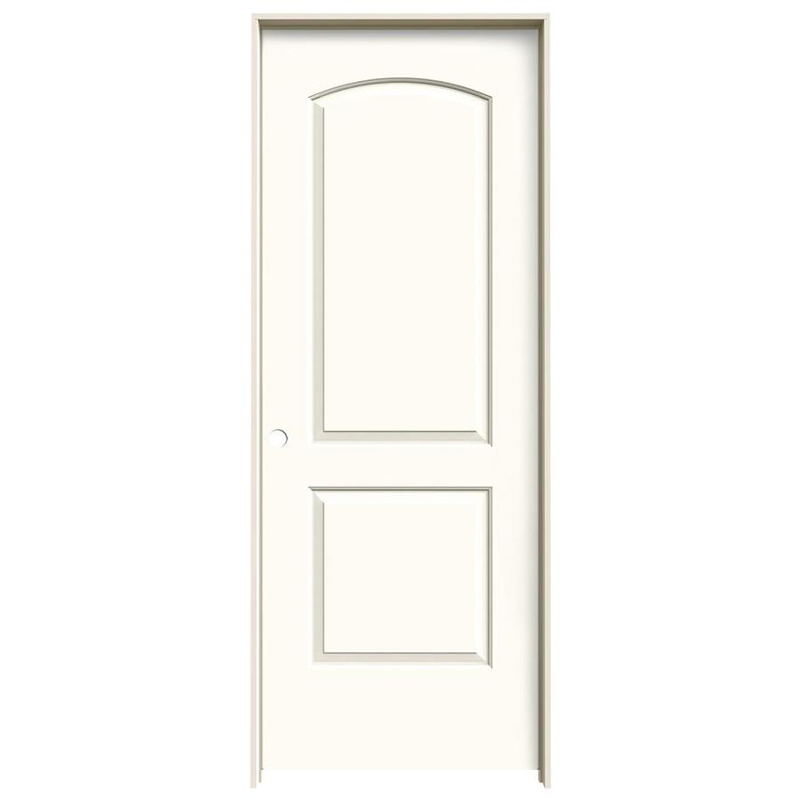 JELDWEN Continental 32in x 80in White 2Panel Round Top Solid Core Prefinished Molded