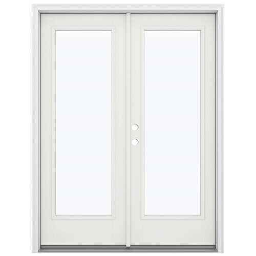 JELDWEN 60in x 80in Clear Glass Arctic White Fiberglass RightHand