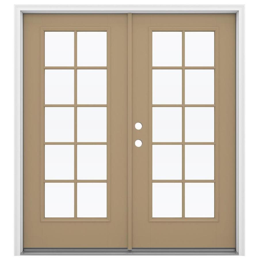 JELDWEN Simulated Divided Light Warm Wheat Fiberglass RightHand