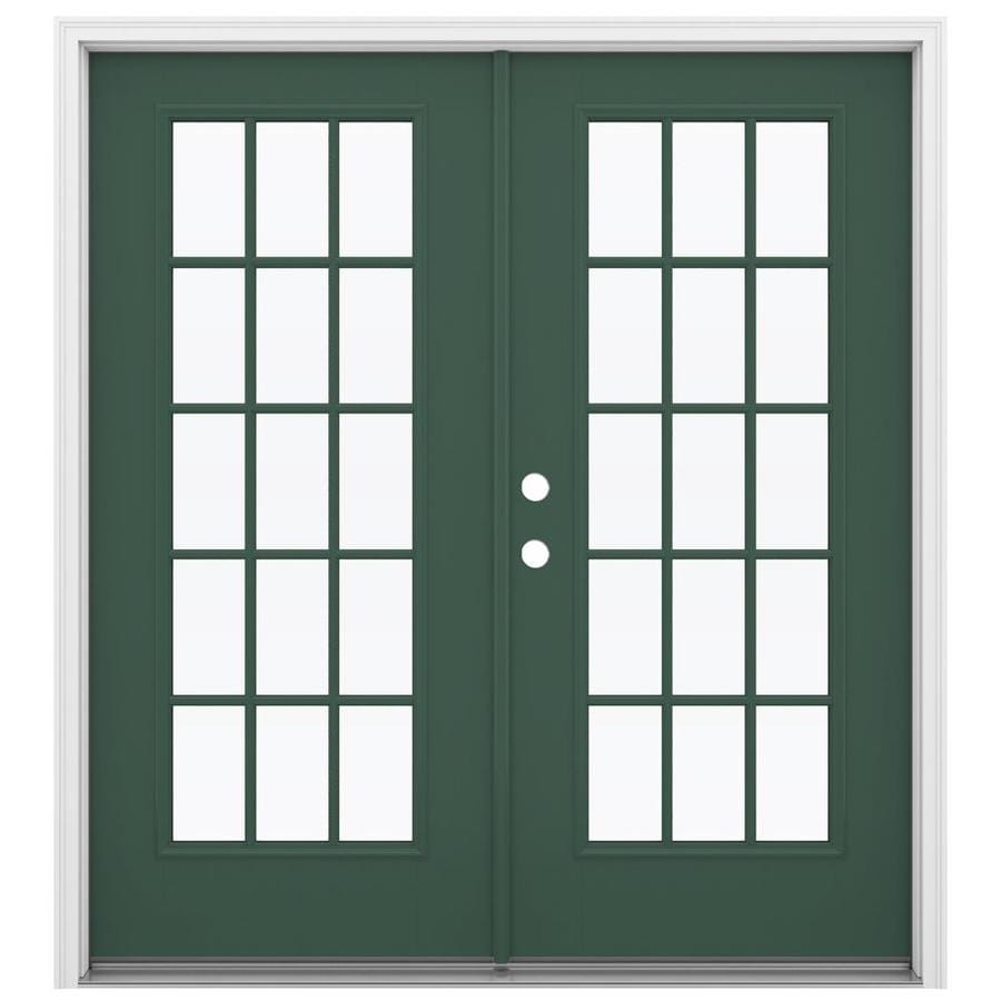 Jeld Wen Tempered Simulated Divided Light Evergreen Fiberglass