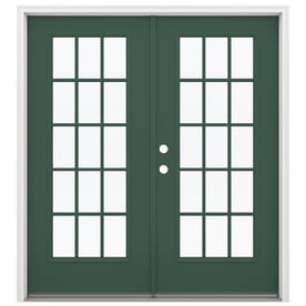 Jeld Wen Simulated Divided Light Evergreen Fiberglass French Patio Door With Insulating Core Common Jeld Wen Simulated Divided Light Evergreen Fiberglass French Patio Door With Insulating Core Common