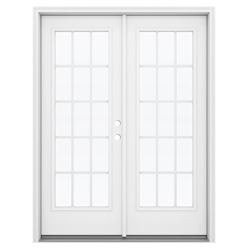 JELD-WEN 60-in x 80-in Grilles Between The Glass Primed Fiberglass Left ...