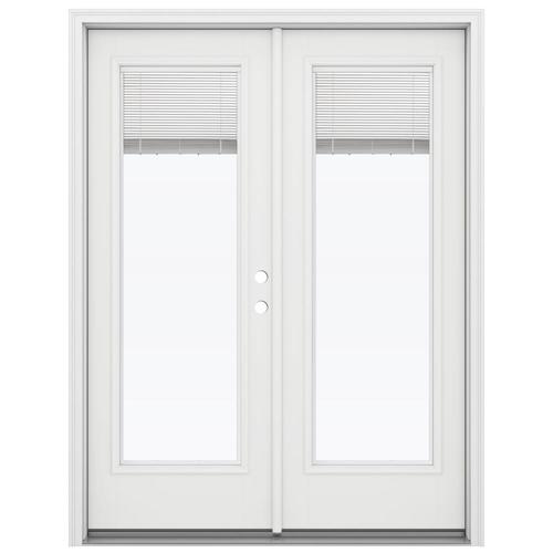 JELD-WEN 60-in x 80-in Blinds Between The Glass Primed Fiberglass Left ...