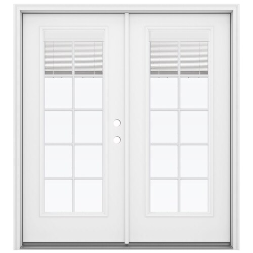 JELDWEN 72in x 80in Blinds Between The Glass Primed Fiberglass Left