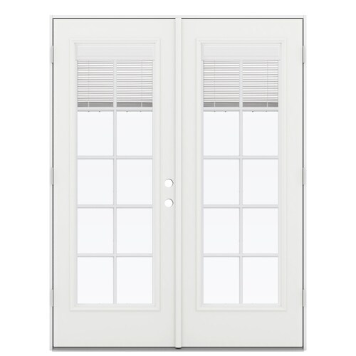 JELD-WEN 59.5-in x 79.5-in Blinds Between the Glass Right-Hand Outswing ...